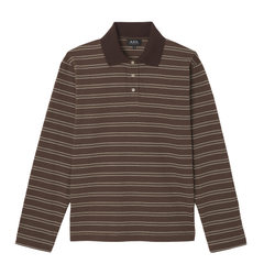 Polo Manches Lounges Raye - Marron
