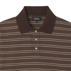Polo Manches Lounges Raye - Marron