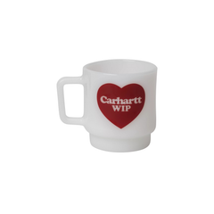Heart Glass Mug - White