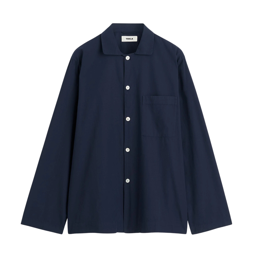 Poplin Pyjamas Shirt - True Navy