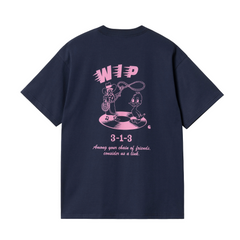 S/S Friendship T-Shirt - Air force Blue/Light pink