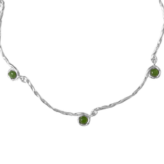 Petite Lago Jade Necklace - Silver/Nephrite Jade