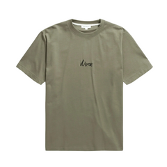 Johannes Organic Chain Stitch Logo T-Shirt - Sediment Green