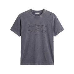 Distressed Quote T-Shirt - Washed Shadow Black