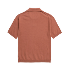 Leif Cotton Linen Polo - Red Clay