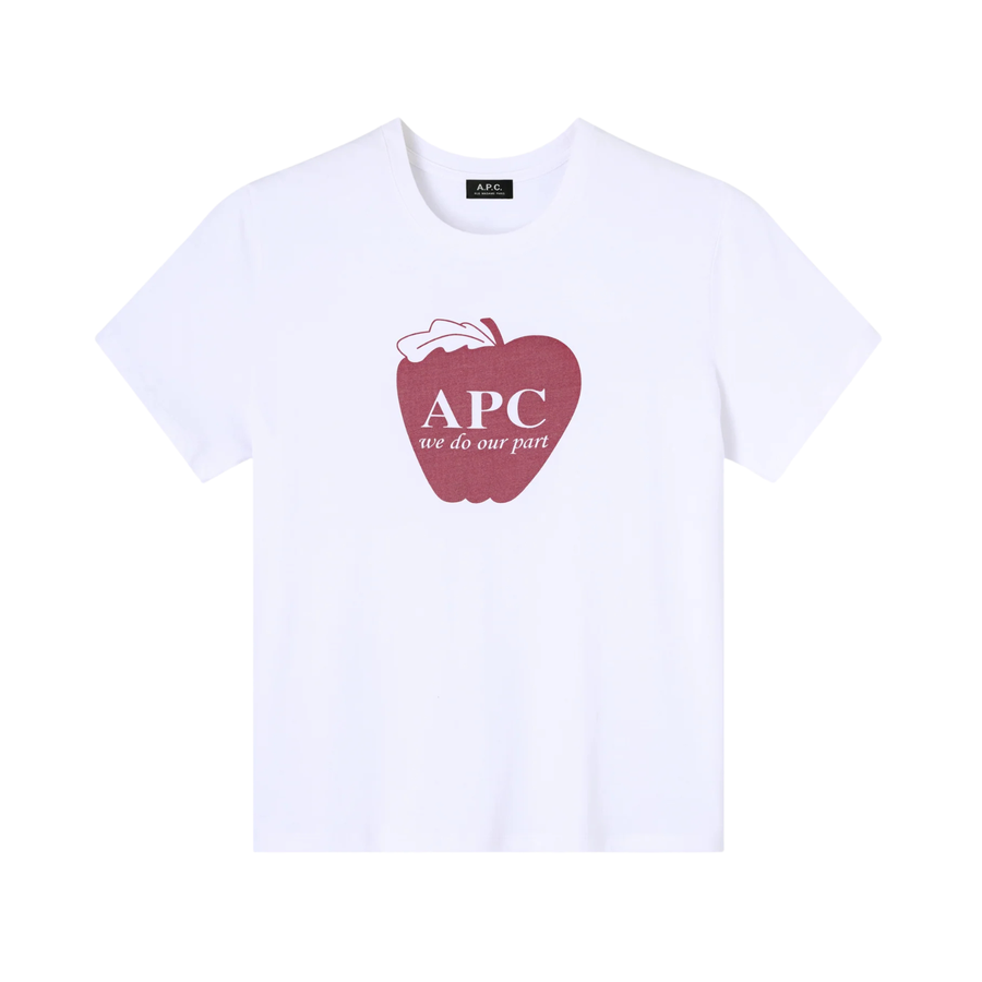 Manches Courtes Pomme T-Shirt -  White