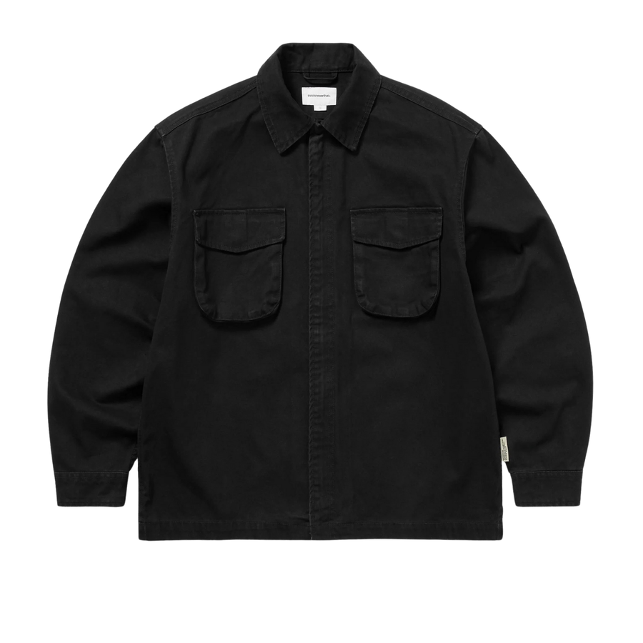 Washed Zip Shirt - Black