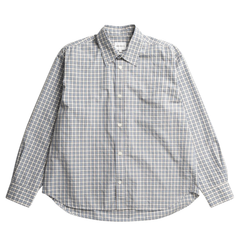 Falster Fine Check Oversize Shirt - Cerulean