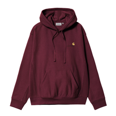 Hooded American Script Sweat -Malbec