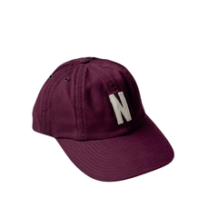 Light Canvas Felt N 8 Panel Cap - Mahogany