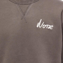 Arne Relaxed Organic Chain Stitch Logo Sweatshirt Heathland Brown