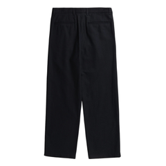 Hestur Relaxed Cotton Linen Twill Pleated Trouser - Dark Navy