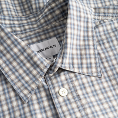 Falster Fine Check Oversize Shirt - Cerulean