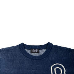 Jacquard Knit Sweater - Navy