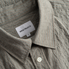 Falster Oversized Textured Stripe Shirt - Vetiver