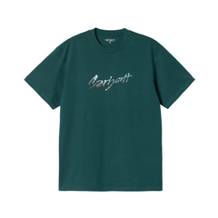 S/S Drip Script T-Shirt - Malachite