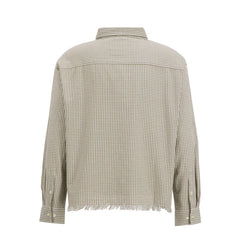 Distressed Farmer’s Shirt LS - Olive Green