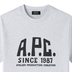 Print Label T-Shirt - Heathered Grey