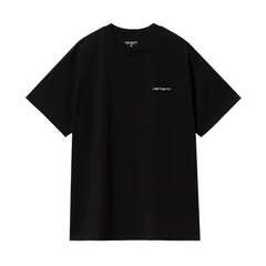 S/S Script Embroidery T-Shirt - Black/White