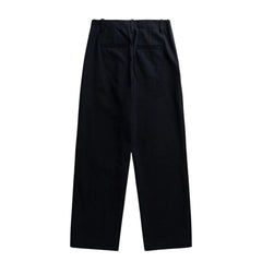 Hengifoss High Waist Cotton Wool Twill Trouser - Dark Navy