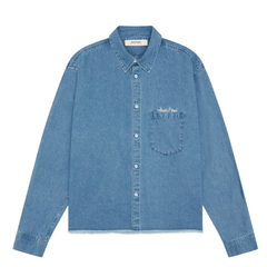 Denim Script Shirt - Blue Wash