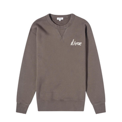 Arne Relaxed Organic Chain Stitch Logo Sweatshirt Heathland Brown