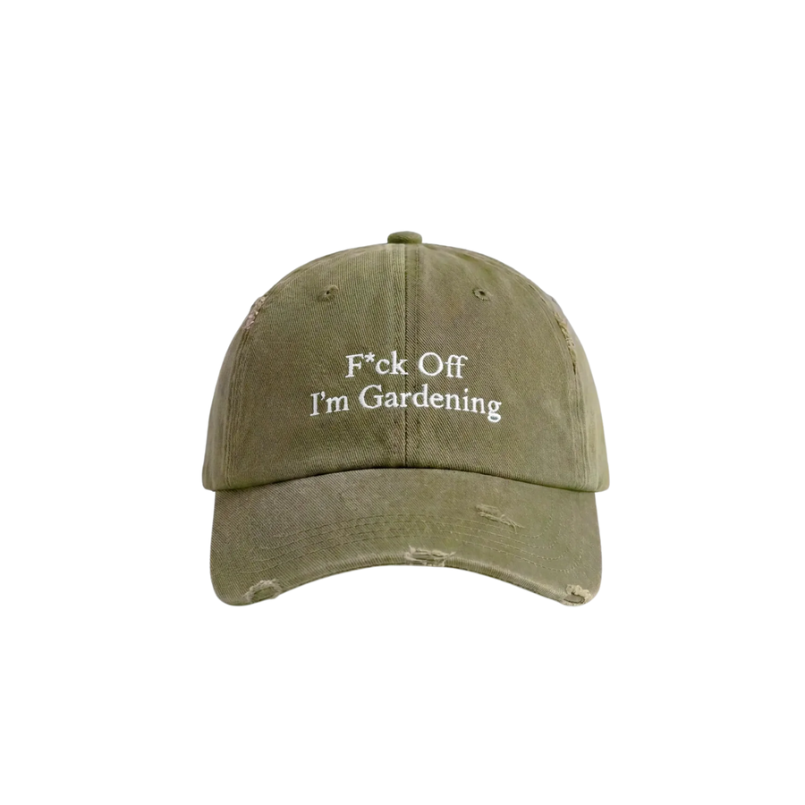 Distressed F*ck Off I'm Gardening Cap - Olive Green