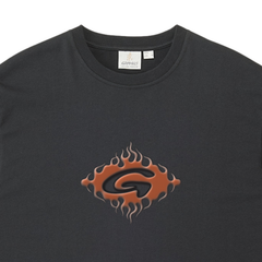 Flames L/S Tee - Vintage Black