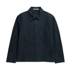 Tyge Cotton Linen Overshirt - Dark Navy