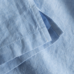 Ivan Relaxed Cotton Linen SS Shirt - Pale Blue