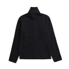 Teno Military Rib Zip Cardigan - Black