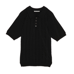 Troy Polo Knit SS - Black