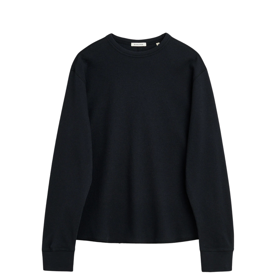 Wool Waffle Tee LS - Black