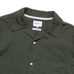 Carsten Relaxed Dobby Check Shirt - Spruce Green