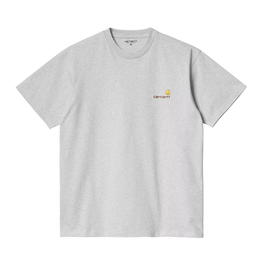 S/S American Script T-Shirt - Ash Heather