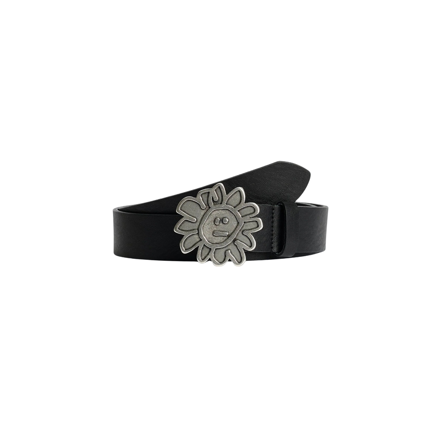 Flower Buckle Belt - Black