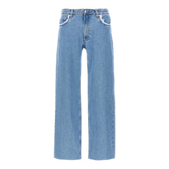 Jean Relaxed Raw Edge- Light Blue