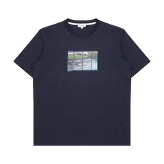 Johannes Organic Canal Print T-shirt - Dark Navy