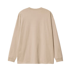 L/S Script Embroidery T-Shirt Wall/white