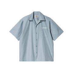 S/S Link Script Shirt - Frosted Blue/White