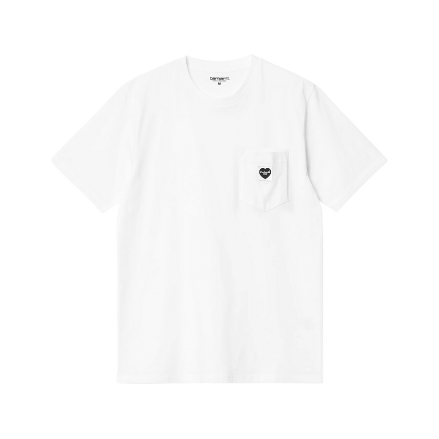 S/S Pocket Heart T-Shirt - White/Black