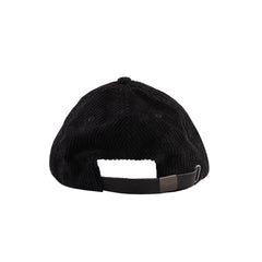 Oval Logo Corduroy 5 Panel Cap - Black