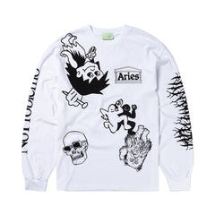 Graphic Mashup LS Tee - White