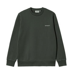 Script Embroidery Sweat - Boxwood/White